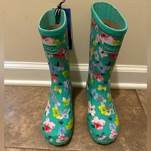 Girls Joules floral rain boots, Size 3